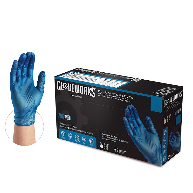 Ammex Gloveworks Vinyl Industrial Gloves - NBS Protection Solutions Online